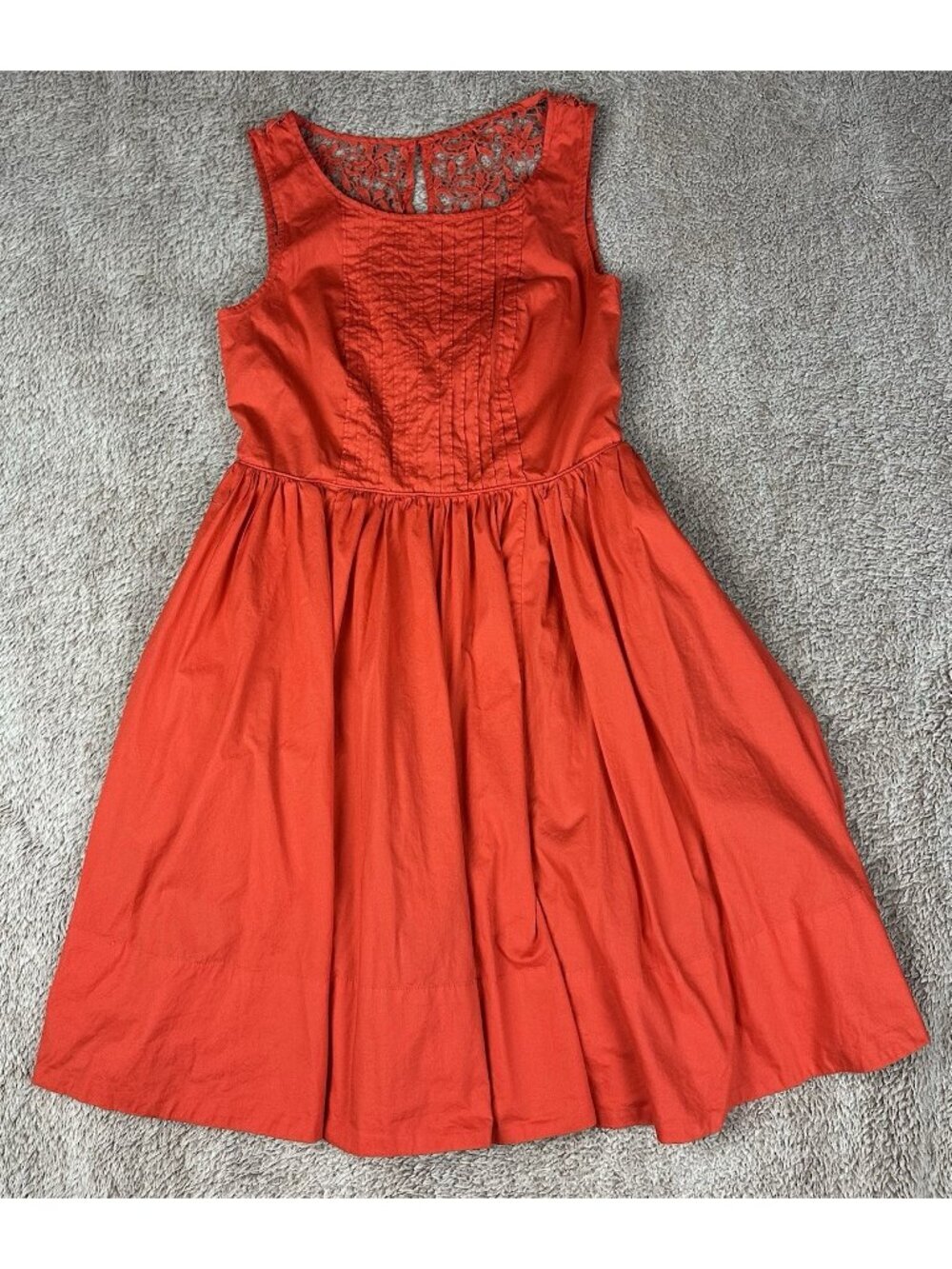 Anthro Moulinette Soeurs Melora Sweet Enticement Dress Womens Size 6 Red-Orange - Picture 4 of 15